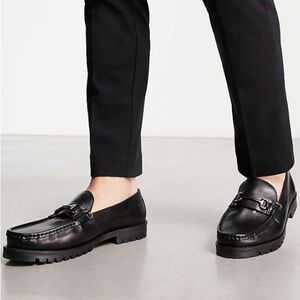 NEW- Schuh ralph chunky snaffle loafers in black leather. Size 10. (UK-9)